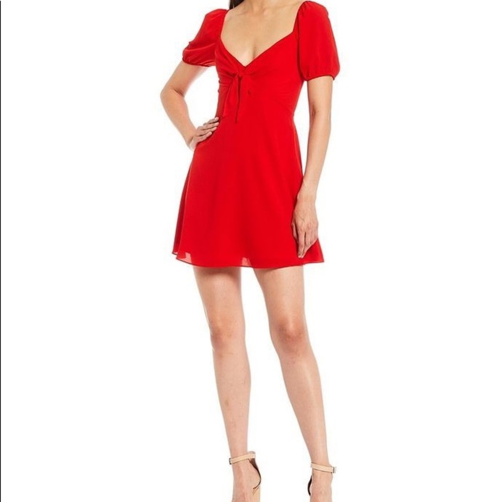 Gianna Bini Ive Tie Front V-neck Short Sleeve Mini Dress